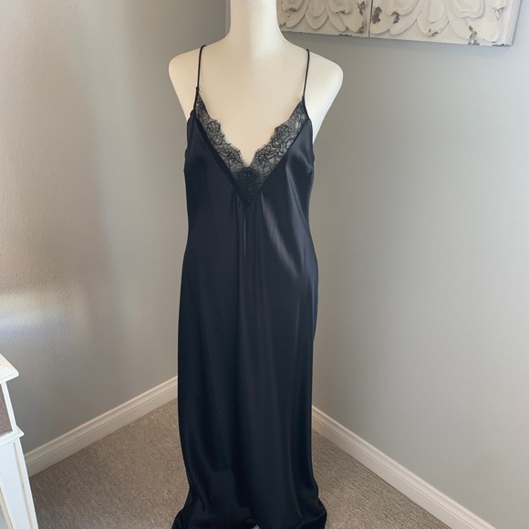 Anine Bing Dresses & Skirts - Anine Bing Katy Lace Trim Silk Slip Dress